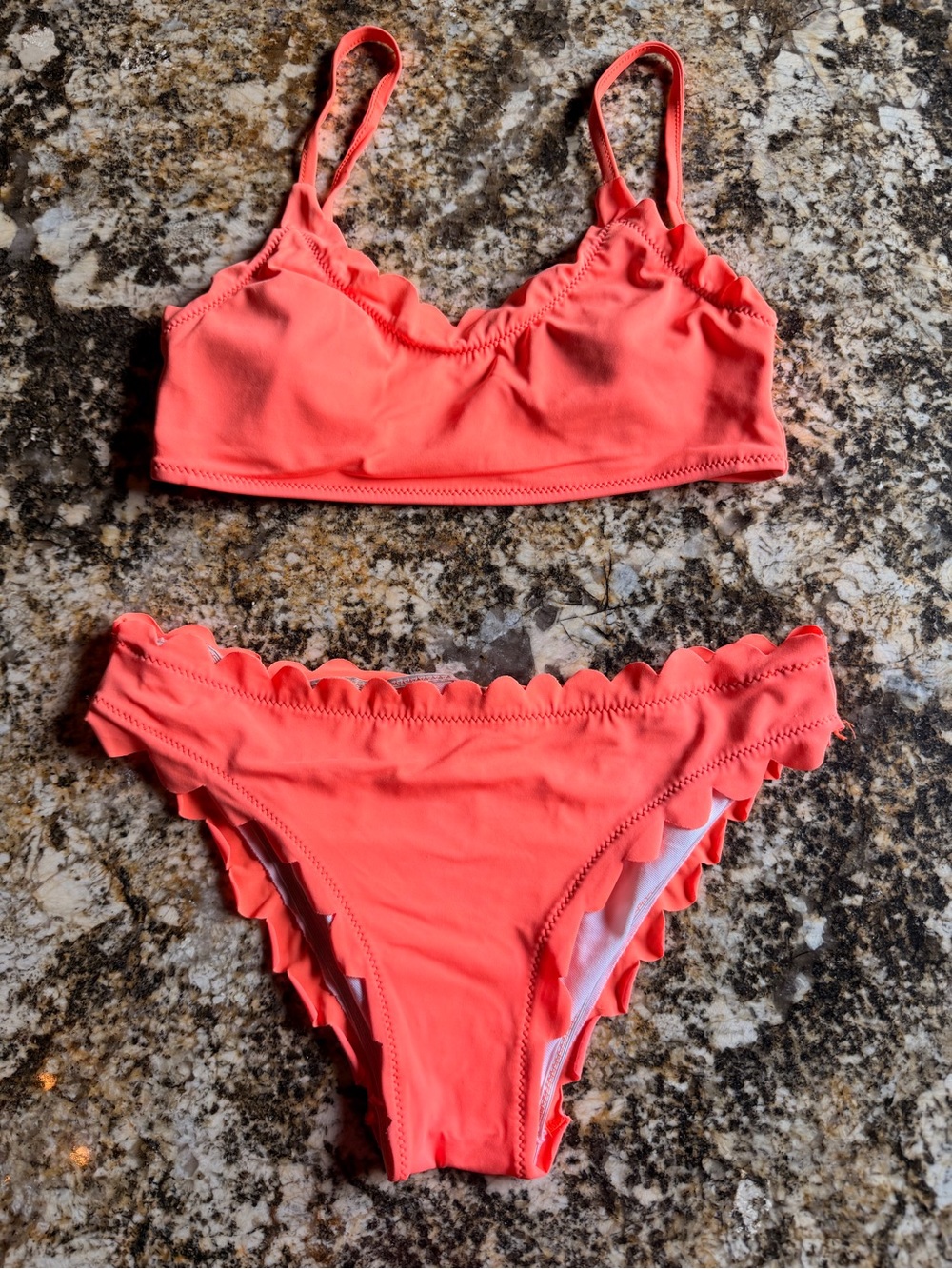 FREE with purchase of non-discounted item: Gabi Orange Scallop Edge Bikini, Sz S - Picture 2 of 16